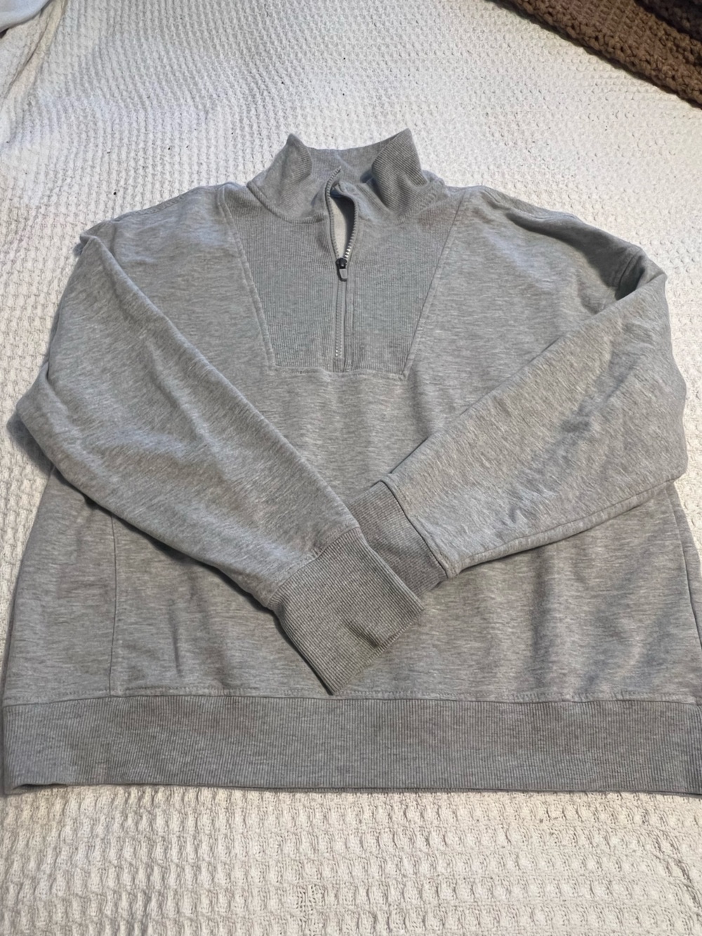 Gray Half-Zip Sweater - Classic Casual Pullover